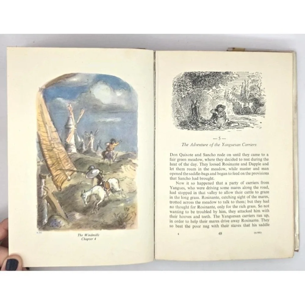 Exploits of Don Quixote Hardcover Book 1959 by James Reeves Dust Jacket Ex-libra
